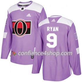 Adidas Maillot de Hockey Ottawa Senators Bobby Ryan 9 2017-2018 Violet Fights Cancer Practice Authentic - Homme